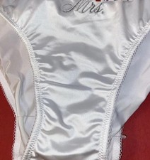 NEW White Satiny Soft Bridal Cheeky Panty Set By Joyspun / 2XL/ Reduced