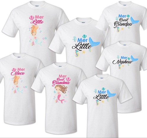 Mermaid Family Matching Birthday Party T-shirts Shirt Celebration Reunion Kids 2 - Picture 7 of 9