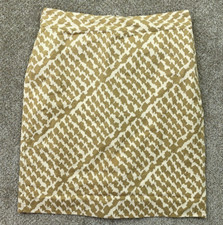 J Crew Skirt 10 Gold Beige High Rise Lined Slit Zip