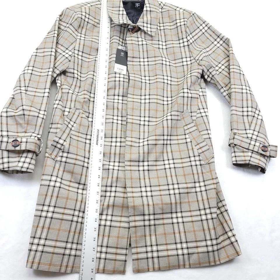 Gabardina repelente al agua JF J. Ferrar para mujer talla XL chaqueta forrada marrón a cuadros Foto 2 de 4