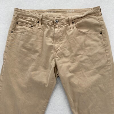 Big Star Pants Mens 34x29 Easy Fit B Type III Beige Stretch B