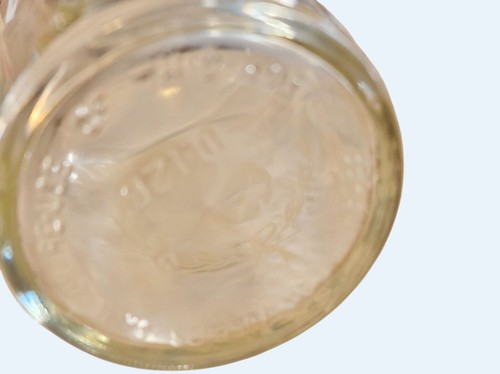 Vtg Clear Glass Decanter Etched Roses Laurel Wreath Bow Design w Corked Stopper - Picture 3 of 5