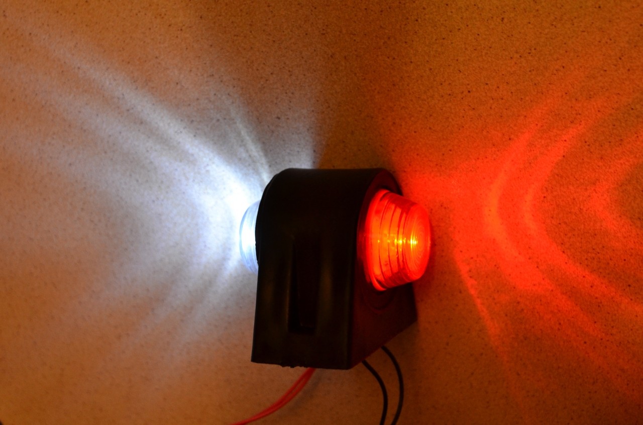 Pair Red/White Side Perimeter Marker Light Set Truck Trailer Lorry Bus Van thumbnail 4