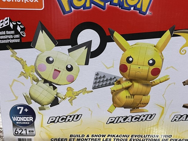 mega construx pikachu evolution trio