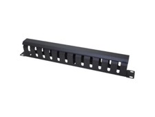 -1U 19" 12 Slot Cable Management Horizontal Mount Wire Organizer With Cover