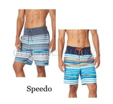 NEW MEN'S SPEEDO TWO TONE STRIPE ACTIVE FLEX UV 50 E BOARD SWIM SHORT VARIETY