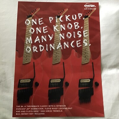 Kramer Guitars - The 84 Electric Guitar Collector s Poster - 17 x12.5 