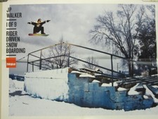 JP Walker 2011 2 sided promotional snowboard poster Flawless New Old Stock