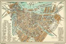 Amsterdam Netherlands Vintage Antique Style Map Laminated Poster 12x18