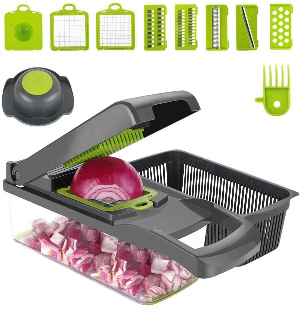 Multifunctional Vegetable Chopper Food Slicer Dicer w/ Multiple Powerful Blades
Opens in a new windo