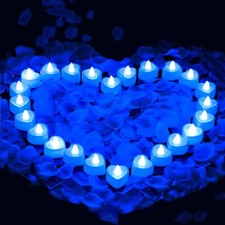 2000PCS Silk Rose Petals with 24 LED Tea Lights Candles, Romantic Night Decor...