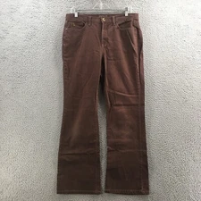 JeanStar Straight Jeans Womens 12 Solid Brown Mid Rise Zip Fly Wide Legs Casual