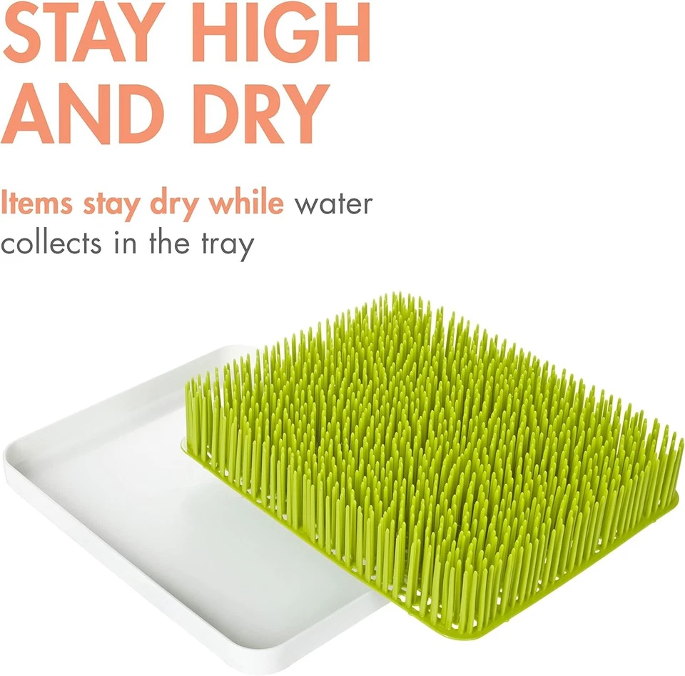 Paquete de estante de secado de biberones de encimera de césped - Incluye césped, ramita y... Foto 4 de 4