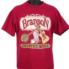 Vintage Branson Country Music T Shirt Mens Size Large 90s Banjo Made In USA