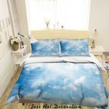 3D Cumuliform Cloud Sky Blue Quilt Cover Set Duvet Cover Bedding Pillowcases 876