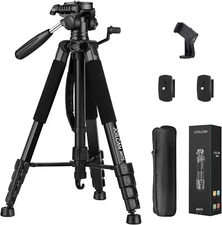 74" Tripod for Camera Cell Phone Video Photography, Heavy Duty Tall Camera