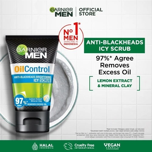 Exfoliante helado iluminador anti espinillas control aceite Garnier Men 100 ml Foto 4 de 4