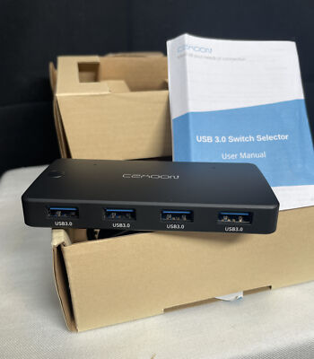 USB 3.0 Switch Selector for 2 Computers Sharing 4 USB Devices Peripheral  
