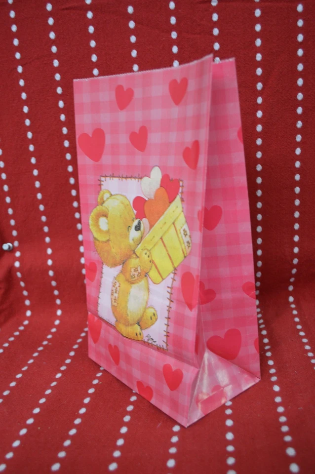 Lote 37 BOLSAS DE REGALO ROJO CORAZÓN ROSA BOLSAS Fiesta 10.5" x 6" Novia BEBÉ Oso Ducha NUEVO Foto 4 de 4