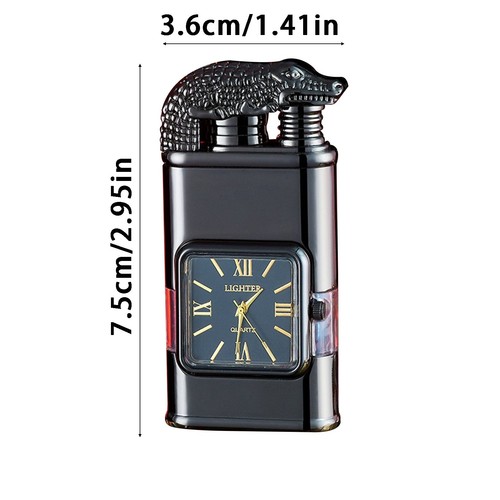 Windproof Lighter Vintage Watch Bezel Jet Flame Torch Refillable Butane - Picture 27 of 42