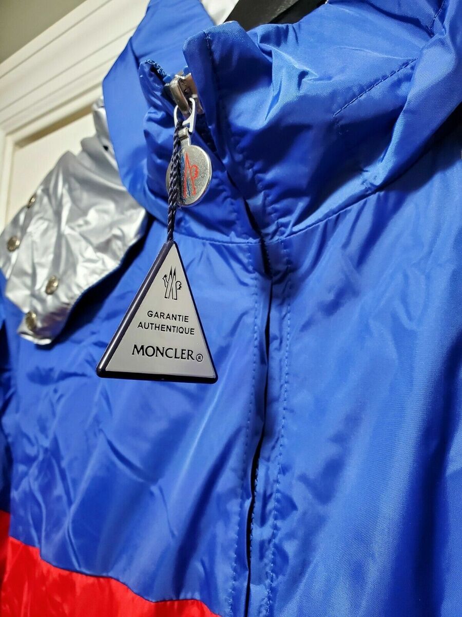 MONCLER Men's Red/Blue 90s Style windbreaker Slack Jacket MONCLER Men's Red/Blue 90s Style windbreaker Slack Jacket