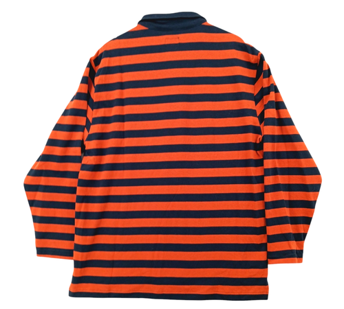 Brixton Beta Rugby Polo Shirt Mens XL Black Carmel Striped L/S Cotton Sports NEW - Picture 5 of 12