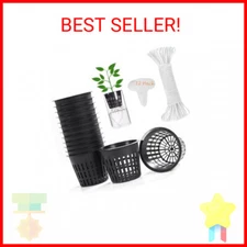 ORIMERC 12 Pack 3 inch Net Cup Pots with 12 feet Hydroponic Self Watering Wick &