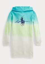 65 Polo Ralph Lauren White Dip Dye Girls Big Pony Ombre Spa Terry Dress 5