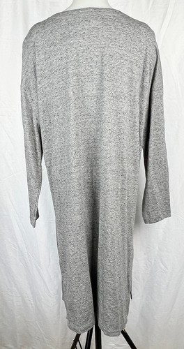 Cardigan lungo spolverino J. Jill PureJill Affinity French Terry grigio bottoni davanti L - Foto 3 di 4
