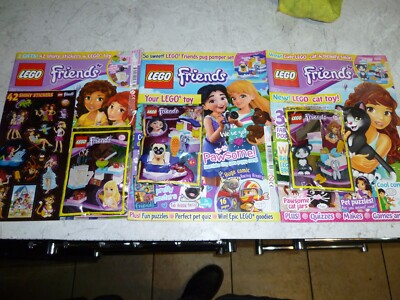 FRIENDS LEGO MAGAZIN X3 NEU MIT LEGO SPIELZEUG NOCH BEFESTIGT 2016 17 UND 18 LOT 13