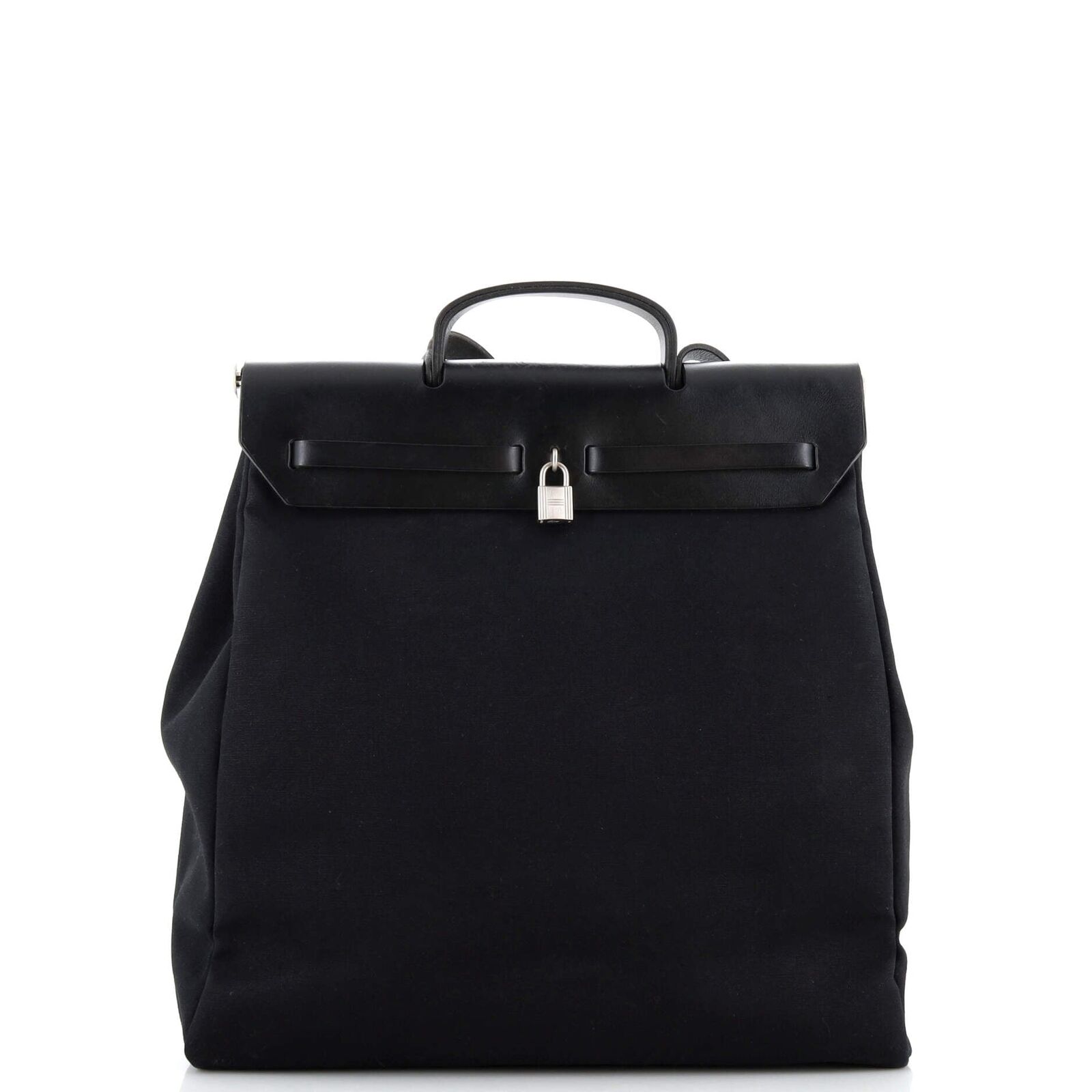 Hermes Herbag Toile and Leather GM Black - image 3