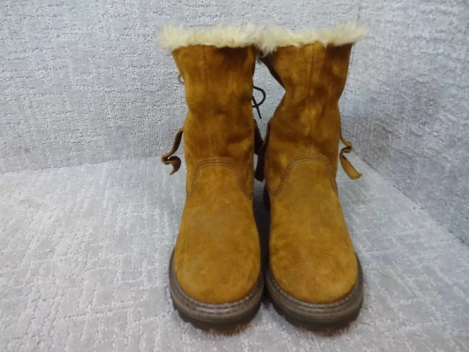 CAT Caterpillar Womens Size 9 W Brown Leather Shearling Trappers Boots P304409 - Image 3 of 4