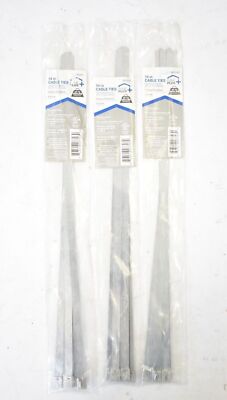 Lot Of 15 Home Plus 14'' Cable Ties Ball Lock Silver Stainless Steel 3005057