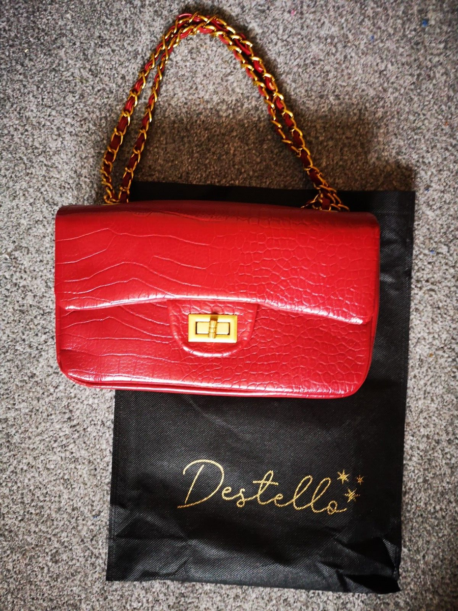 Destello by Red shoulder bag with sale bag! Golden