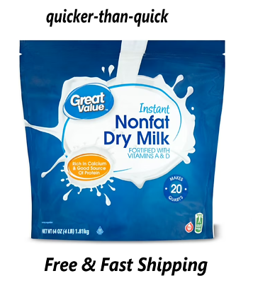 #ad Instant Nonfat Dry Milk 64 oz Bag Makes 20 Quarts 80 Servings per Container $24.12