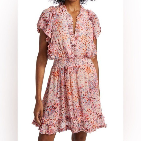 Amber Print Smock Waist Dress Amber Print Smock Waist Dress