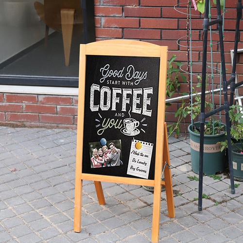 Heavy Rustic Large Wood A-Frame Magnetic LED Chalkboard Blackboard Wedding Cafe - Picture 5 of 45