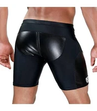 TOF PARIS Shorts Deri Full Zip Cyclist  Shorts Reinforcements Leather Look 20