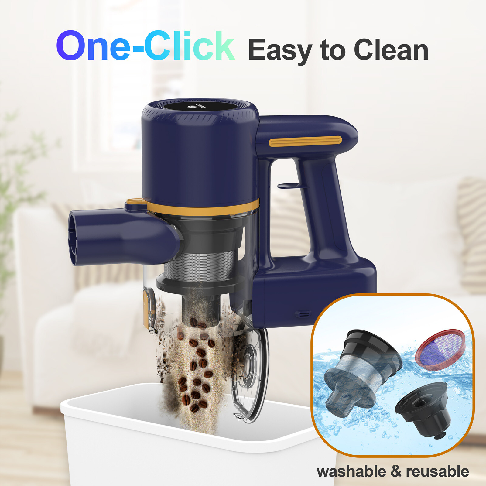 POWEART N7S 14000pa Cordless Handheld Stick Upright Vacuum 1Year