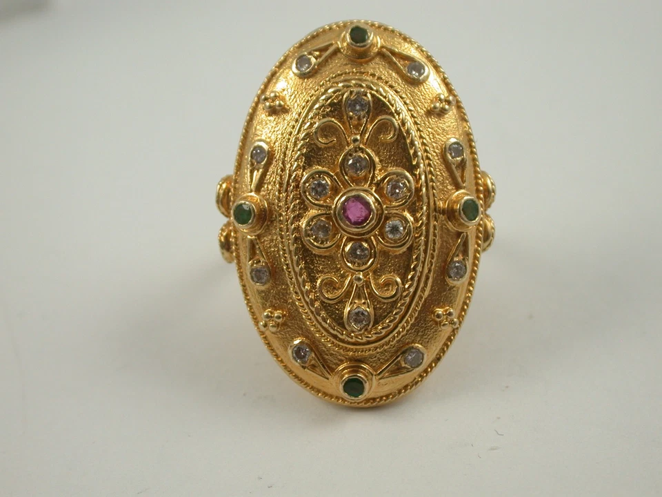 schwerer orientalischer Ring Gelbgold 750 - Bild 3 von 4