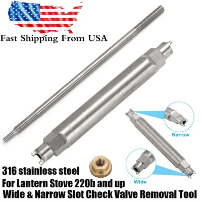 #ad #ad Wide amp; Narrow Slot Check Valve Removal Tool For Lantern Stove 220b and up Steel $17.99