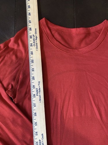 Lululemon Women’s Size 10 Swiftly Tech Singlet Long Sleeve Top Shirt Red Yoga - 第 4/4 張圖片