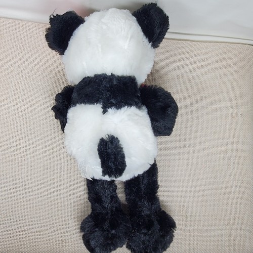 Mischievous Panda Bear Red Hugs Heart Plush Animal Black & White Stuffed 12" - Picture 5 of 9