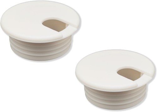 2 Pack White Desk Cord Grommets 1-1/2 Inch, 38mm Wire Cable Grommets...