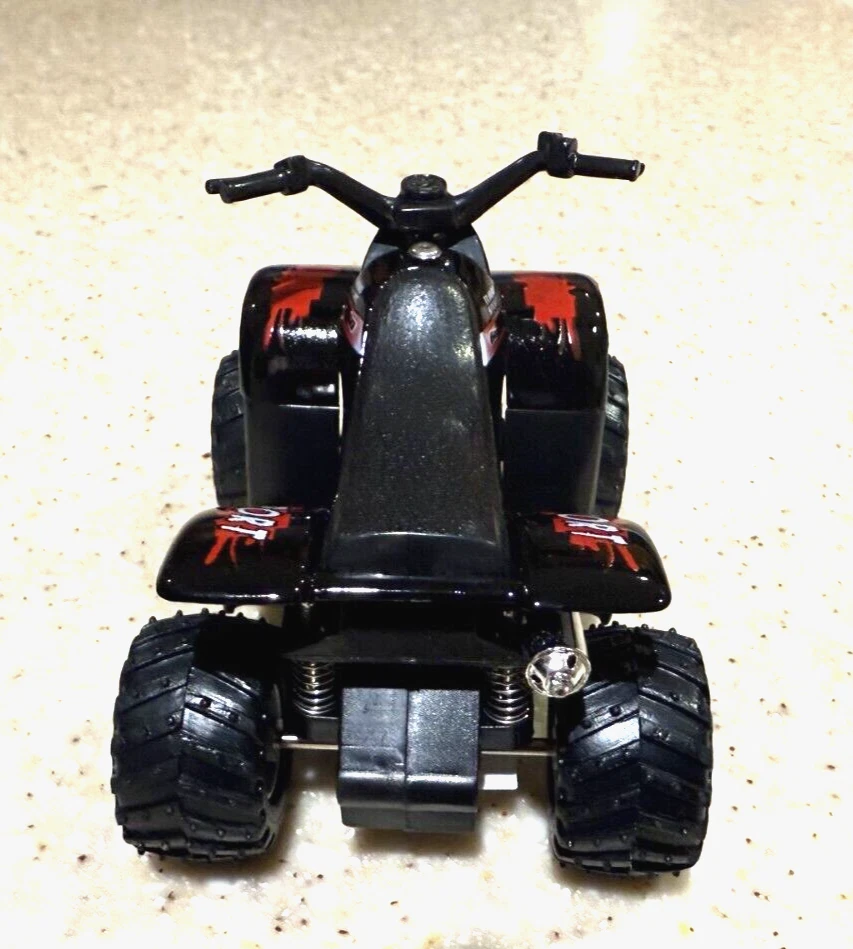 ATV QUAD DIE CAST PULL BACK ACTION NO BATTERIES ALL TERRAIN VEHICLE BLACK SHOCK - Image 4 of 4