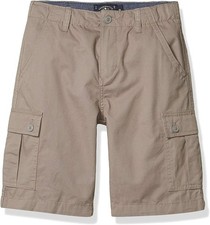 Lucky Brand Little Boys' Solid Cargo Shorts, Steeple Gray , 4-5 NWT