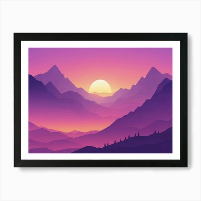 Abstract Mountain Landscape 1 Art P Framed Wall Art Poster Canvas Print Picture
