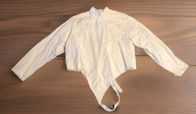 Vintage American Fencing Jacket White Cotton Size XL USA Crotch Strap A1