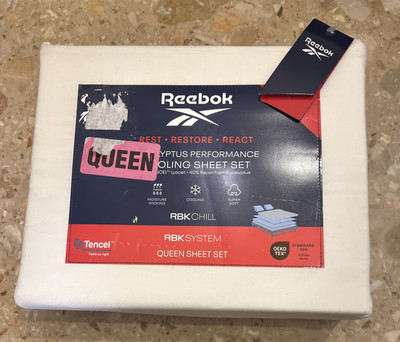 Reebok Chill QUEEN 4 Pc Eucalyptus  Performance Cooling Sheet Set