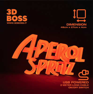 Aperol Spritz Lighted Sign Bar LED Campari Martini Neon Orange Light Sign